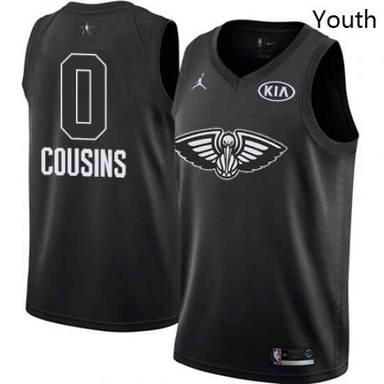 Youth Nike Jordan New Orleans Pelicans 0 DeMarcus Cousins Swingman Black 2018 All Star Game NBA Jersey
